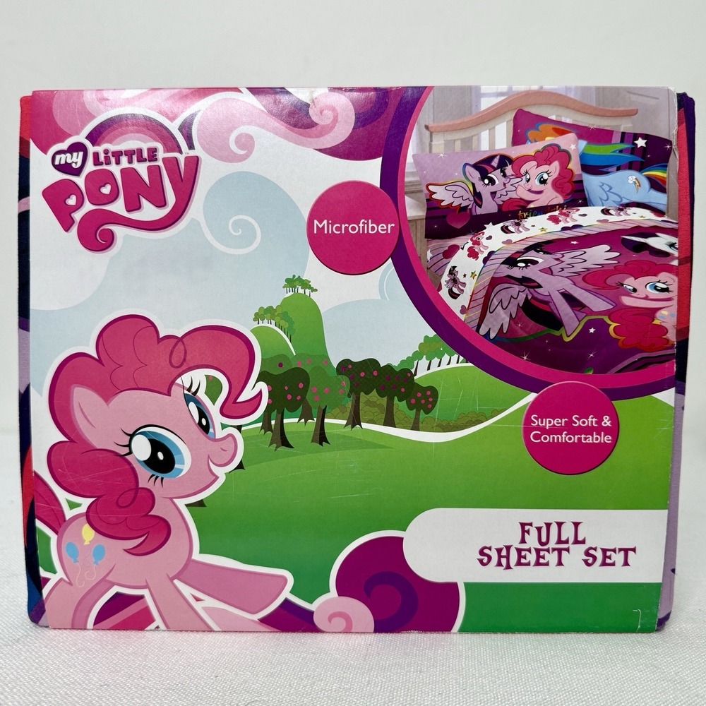My Little Pony Microfiber Sheet Set FULL 4 Piece Kids Hasbro 2014 HTF